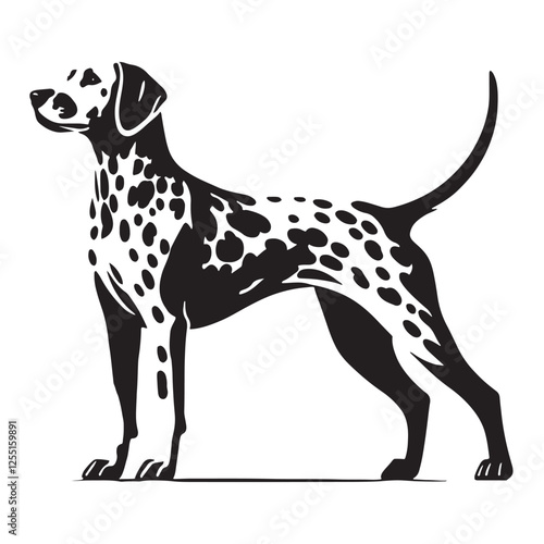 Well-defined Dalmatian silhouette offering a bold aesthetic - Dalmatian illustration - minimal Dalmatian vector - dog silhouette
