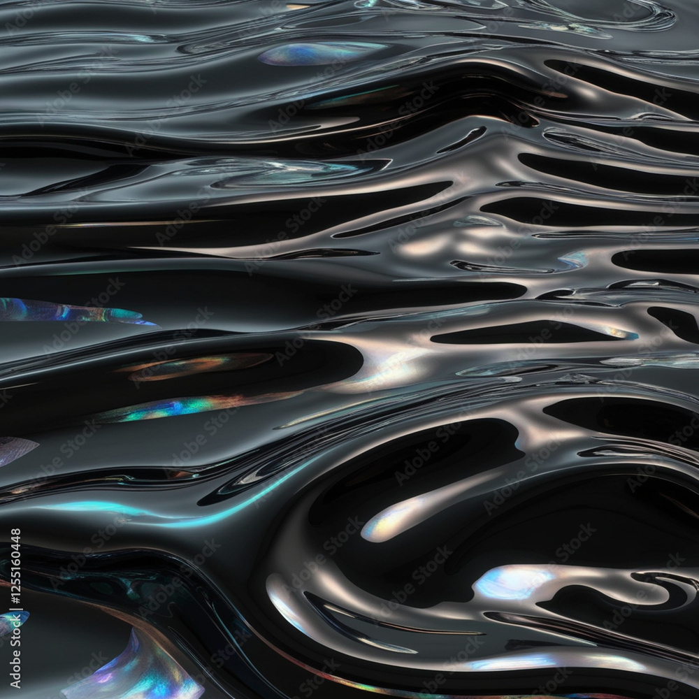 abstract chrome black background with waves abstract chrome black background with waves