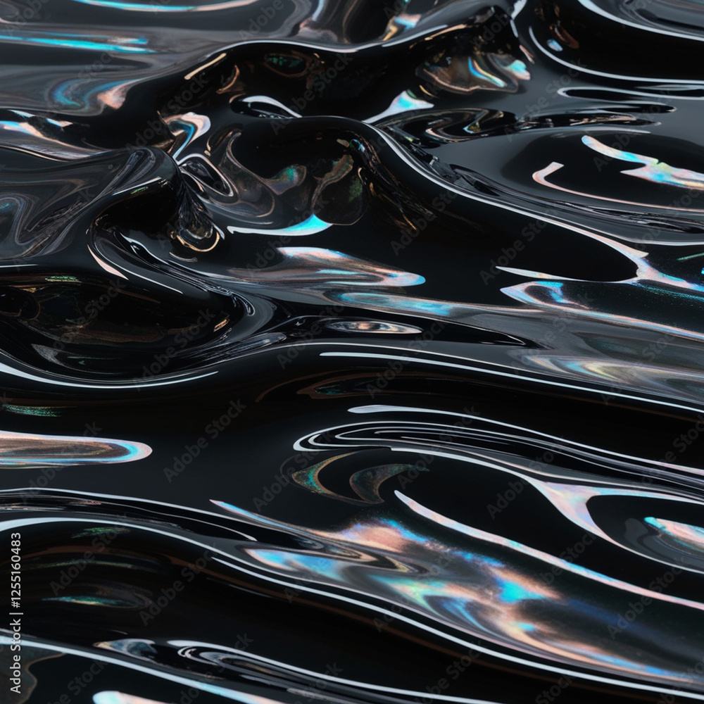abstract chrome black background with waves abstract chrome black background with waves
