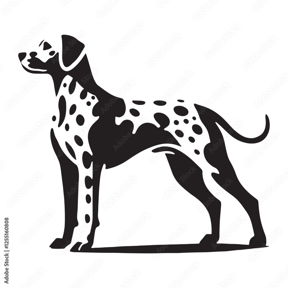 Fototapeta premium Unique Dalmatian silhouette with stylish and smooth lines - Dalmatian illustration - minimal Dalmatian vector - dog silhouette 