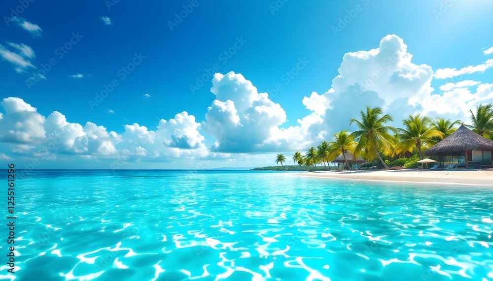 Fototapeta premium Tropical paradise, pristine white sand beach