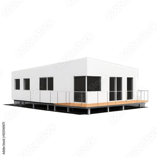 Contemporary Vector House Design Featuring Minimalist Architecture and Spacious Deck     Ideal for Modern Living  Real Estate  and Architectural Illustrations
