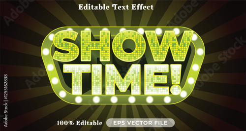 show time editable text effect modern color shiny. glow Text style effect