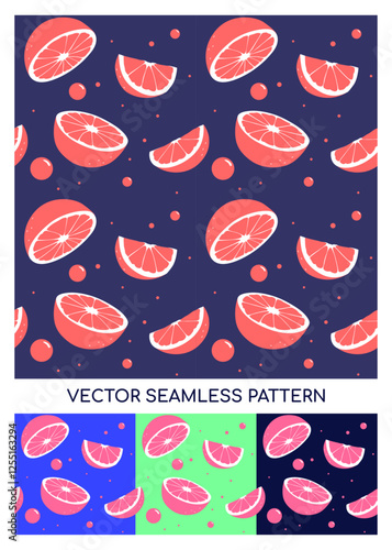 Vector seamless cartoon pattern with citruces