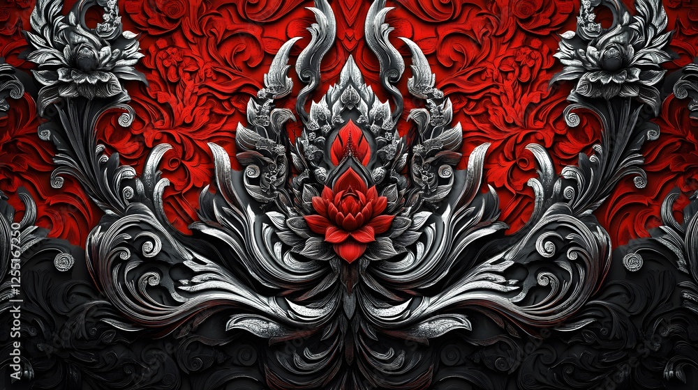 Red and black abstract digital art, intricate hand designs against a vivid background, perfect for a modern web theme. Red and black abstract digital art, intricate hand designs against a vivid background, perfect for a modern web theme.
