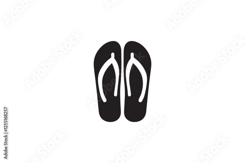 flip flop icon vector silhouette isolated in white background