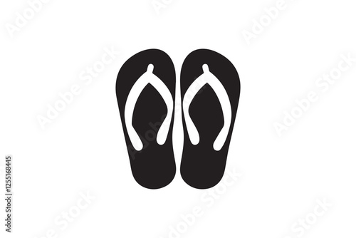 flip flop icon vector silhouette isolated in white background