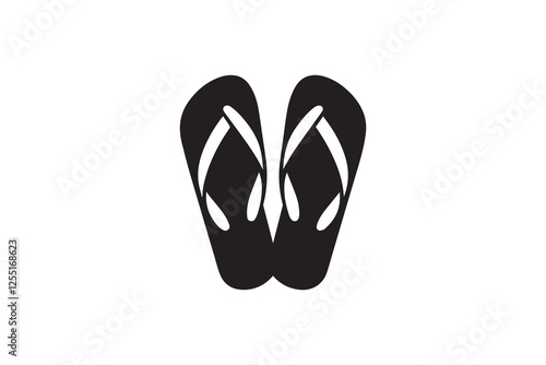 Wallpaper Mural flip flop icon vector silhouette isolated in white background Torontodigital.ca