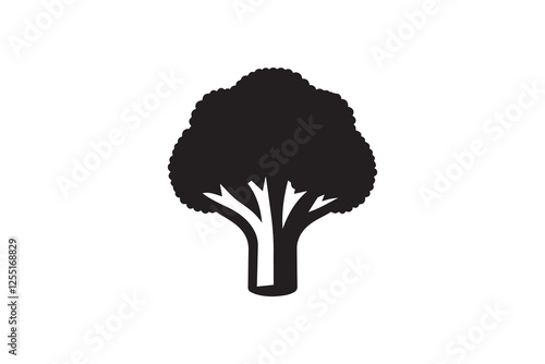 broccoli icon vector silhouette isolated in white background