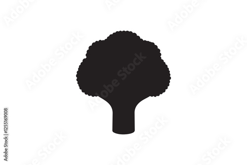 broccoli icon vector silhouette isolated in white background
