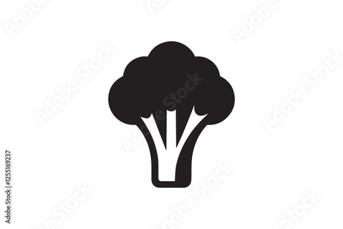 broccoli icon vector silhouette isolated in white background