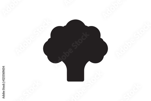 broccoli icon vector silhouette isolated in white background