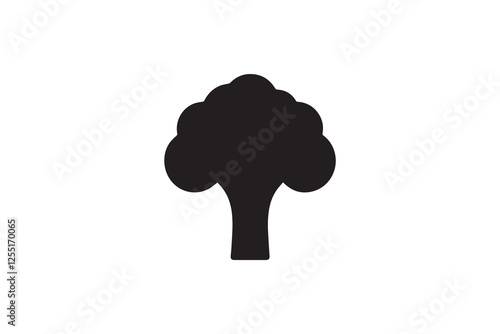 broccoli icon vector silhouette isolated in white background