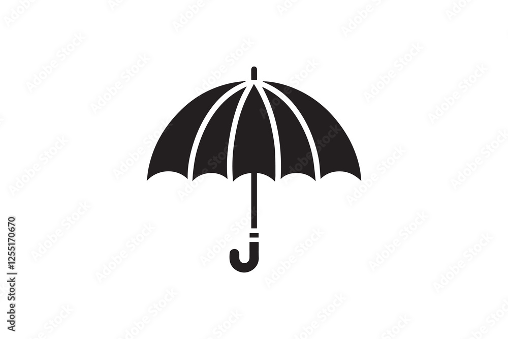 Umbrella icon vector silhouette isolated in white background Umbrella icon vector silhouette isolated in white background