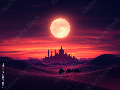 Arabian Night Journey Through Sand Dunes