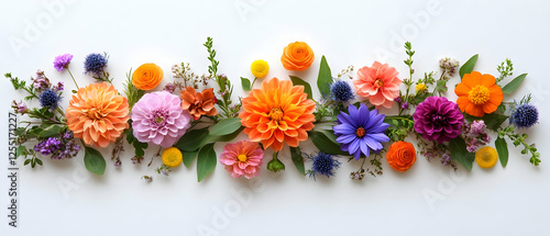 Wallpaper Mural Colorful floral arrangement on white Torontodigital.ca