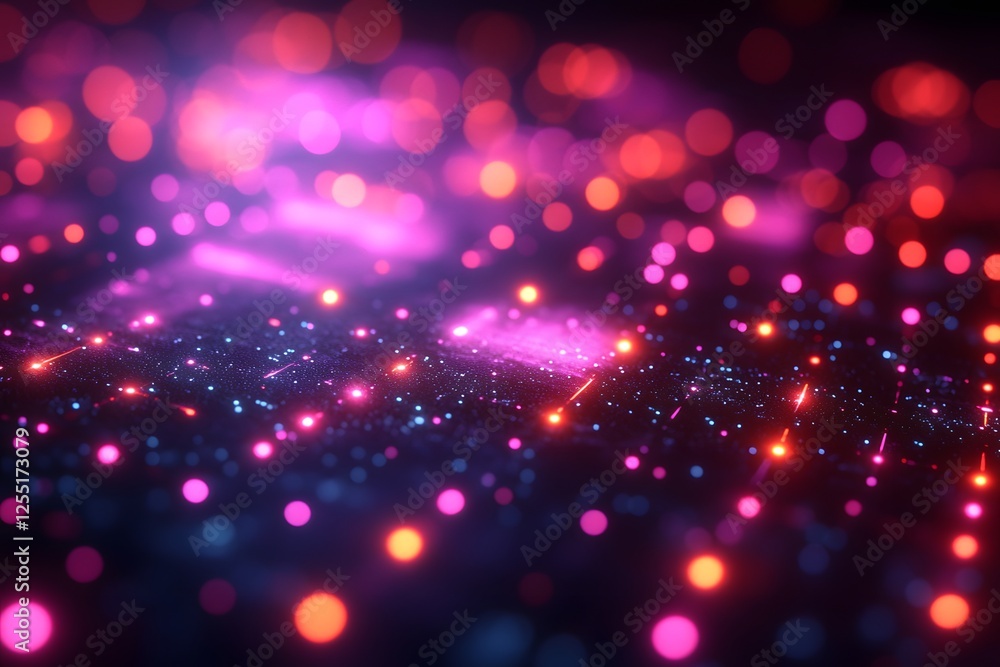 Abstract Futuristic Neon Light Pattern with Bokeh Effect for Digital Design Abstract Futuristic Neon Light Pattern with Bokeh Effect for Digital Design