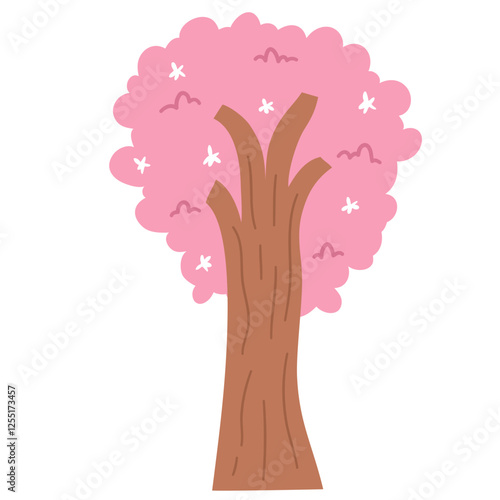 cute Cherry blossom tree illustration