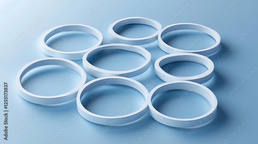 Abstract circles on a light blue background. Possible use Graphic design, presentation background, website design