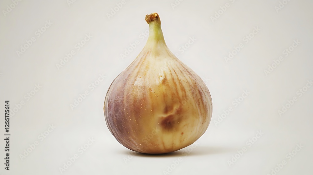 Fototapeta premium Single fig fruit on white background, still life, food photography