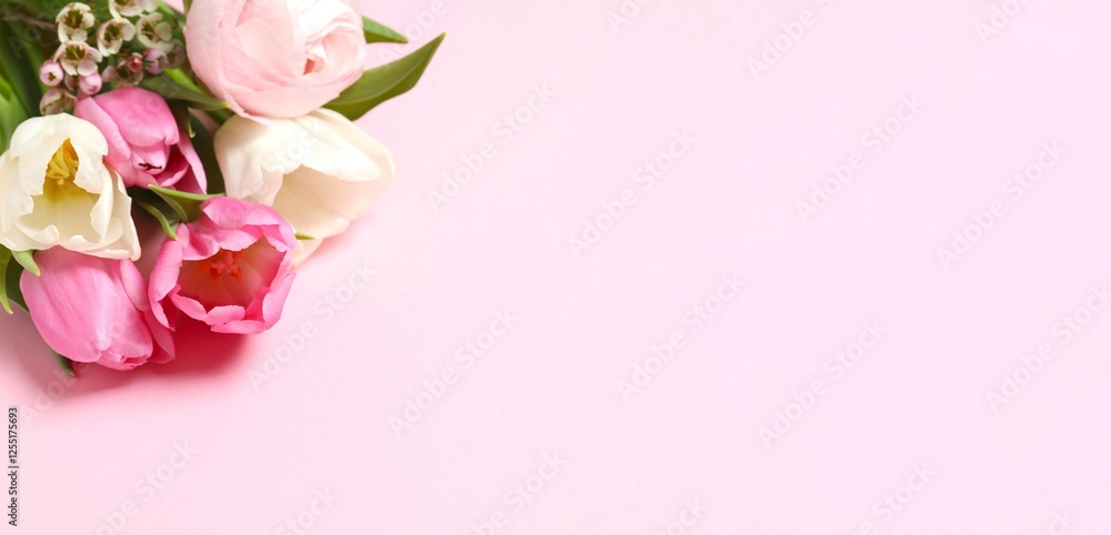Beautiful bouquet of flowers on color background Beautiful bouquet of flowers on color background