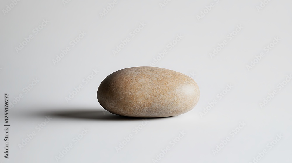 Smooth light brown stone on white background Smooth light brown stone on white background