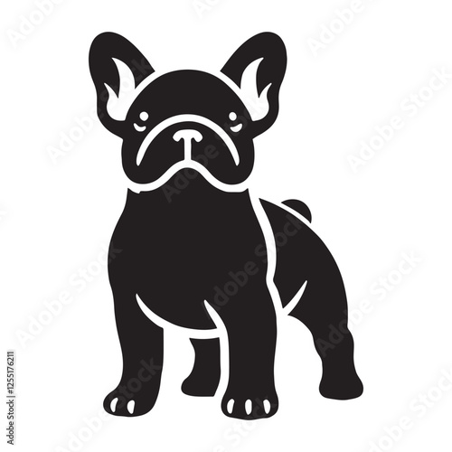 Sleek and well-defined French Bulldog silhouette for creative projects - French Bulldog illustration - minimal French Bulldog vector - dog silhouette
