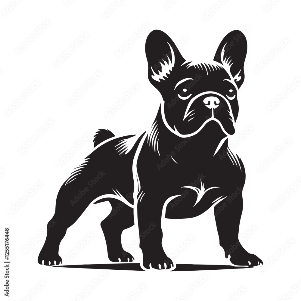 Obraz premium Simple and bold French Bulldog silhouette for versatile designs - French Bulldog illustration - minimal French Bulldog vector - dog silhouette 