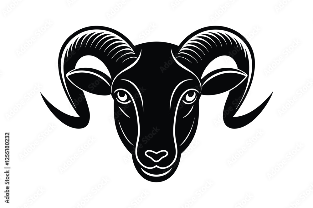 Fototapeta premium Silhouette illustration of a ram's head vector art illustration.eps