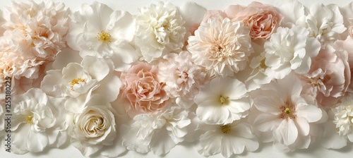 Pink and White Spring Flower Background, Elegant Floral Texture, Banner image in High Definition