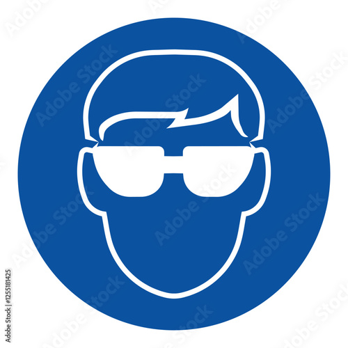 Wear Safety Glasses Signs
Eye protection required in this area caution sign
Symbol for Eye Protection Required