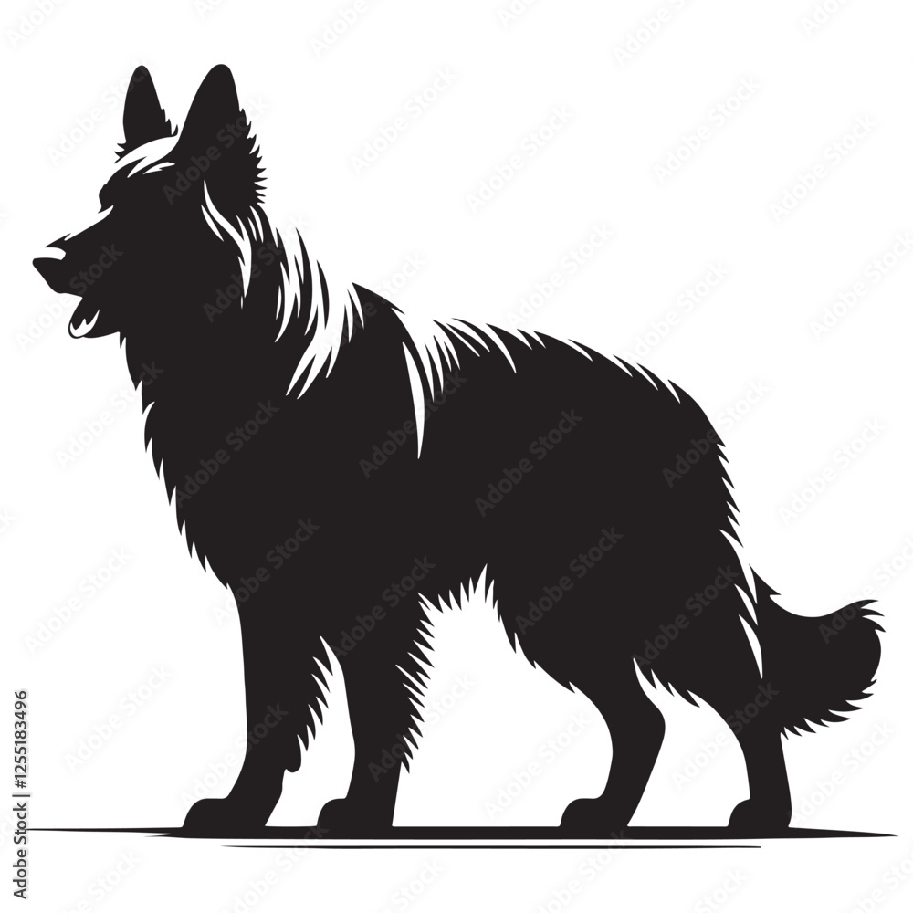 Naklejka premium High-quality German Shepherd silhouette made for digital artwork - German Shepherd illustration - minimal German Shepherd vector - dog silhouette 