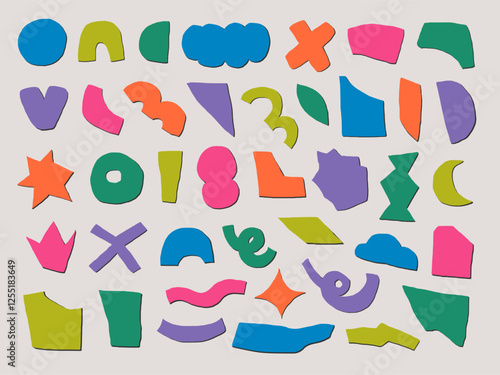 Colorful Paper Cut Shape Vector