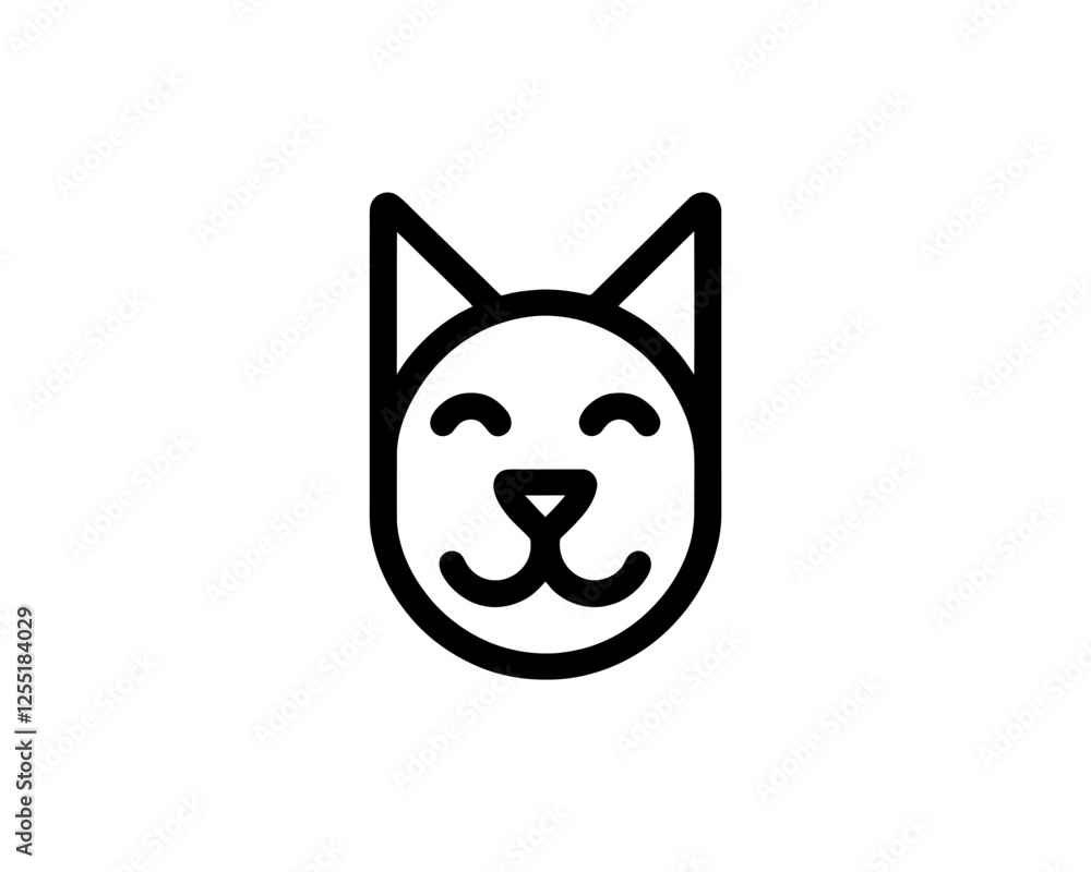 Minimal Line Art Dog Outline Logo Design Icon Symbol Vector Template Minimal Line Art Dog Outline Logo Design Icon Symbol Vector Template