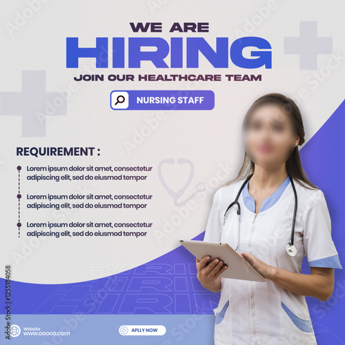 We Are Hiring – Nursing Staff Recruitment Poster