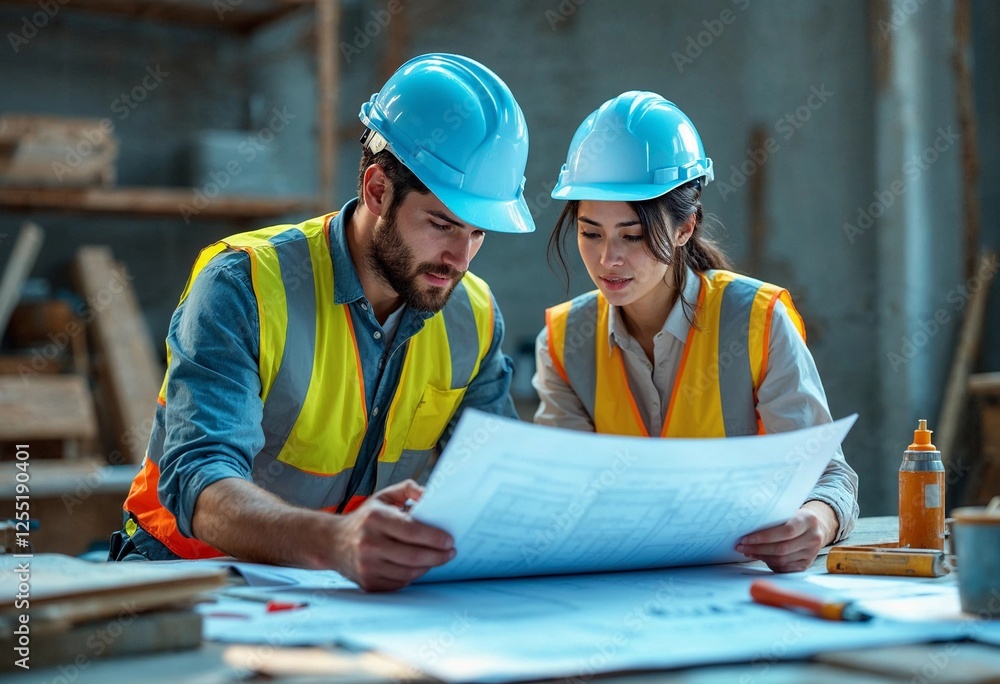 Collaboration and Focus in a Construction Setting During Daylight Hours. Generative AI Collaboration and Focus in a Construction Setting During Daylight Hours. Generative AI