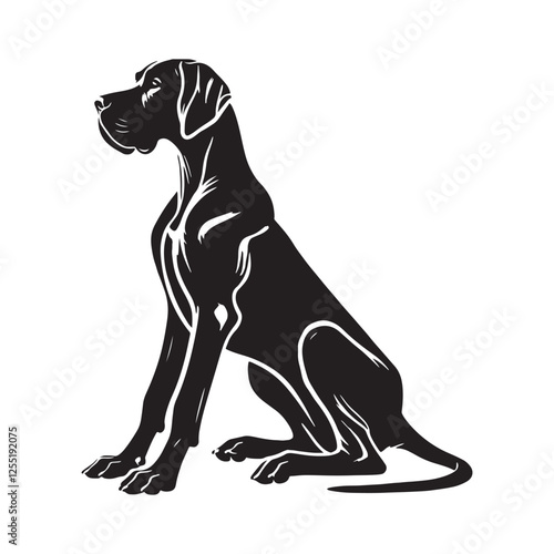 Stunning Great Dane silhouette with clean lines and artistic detail - Great Dane illustration - minimal Great Dane vector - dog silhouette
