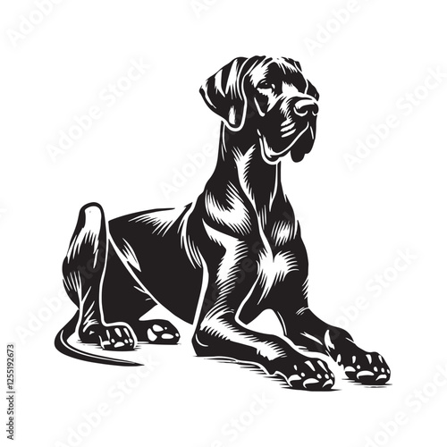 Clean and bold Great Dane silhouette for stylish and professional designs - Great Dane illustration - minimal Great Dane vector - dog silhouette
