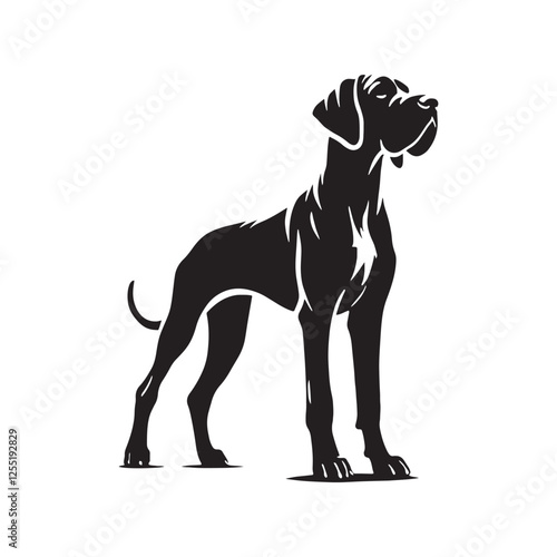 Versatile Great Dane silhouette for diverse design applications - Great Dane illustration - minimal Great Dane vector - dog silhouette
