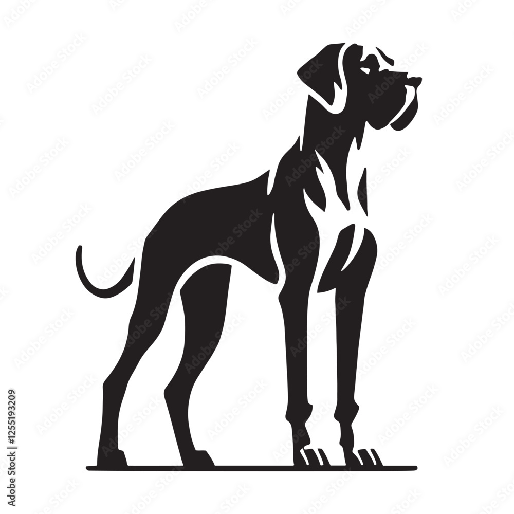 Fototapeta premium Modern Great Dane silhouette designed for stylish and impactful visuals - Great Dane illustration - minimal Great Dane vector - dog silhouette 