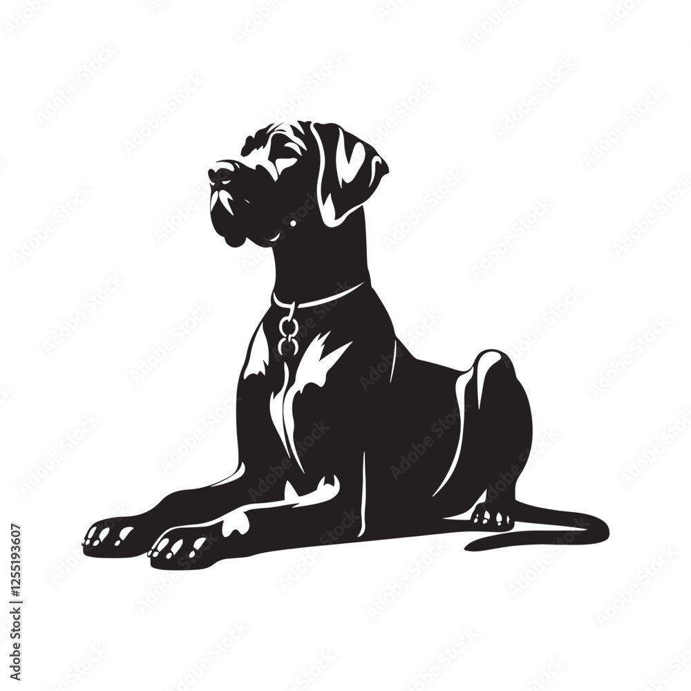 Obraz premium Elegant Great Dane silhouette for branding, merchandise, and decor - Great Dane illustration - minimal Great Dane vector - dog silhouette 