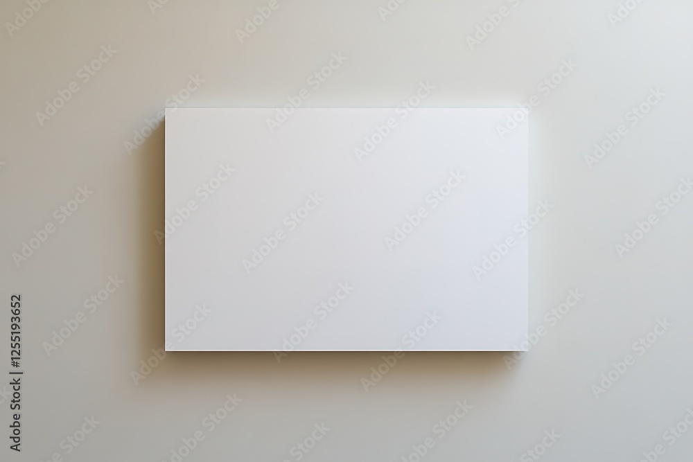 Blank White Square on a Light Beige Wall Blank White Square on a Light Beige Wall