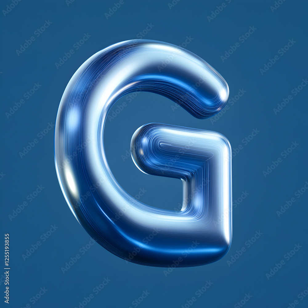 Stylish blue letter G on a smooth background. Stylish blue letter G on a smooth background.
