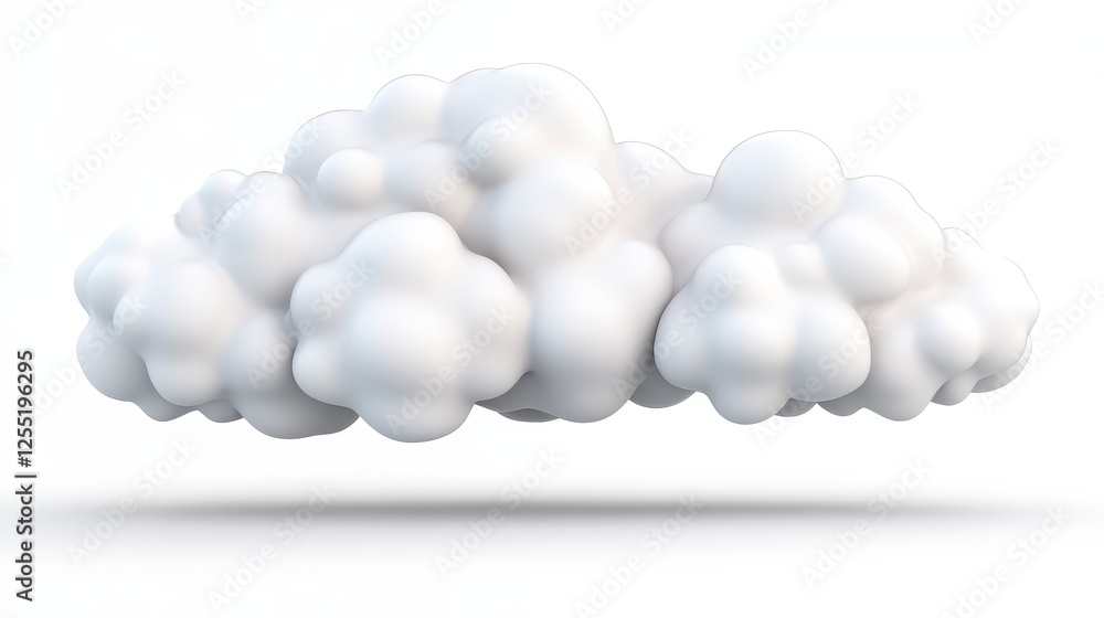 3D Rendered White Cloud Isolated On White Background 3D Rendered White Cloud Isolated On White Background
