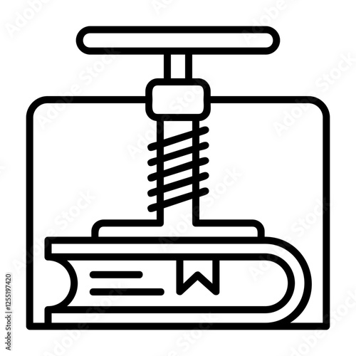 Bookbinding Outline Style Icon