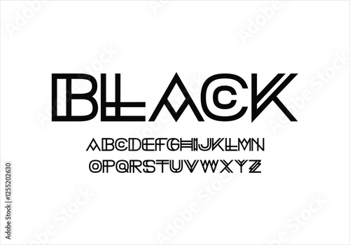 Black font for logo and headline. Isolated vector typeset