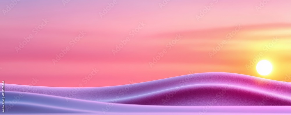 Vibrant sunset over flowing hills with soft hues. Vibrant sunset over flowing hills with soft hues.