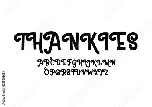 Thankies font for logo and headline. Isolated vector typeset
