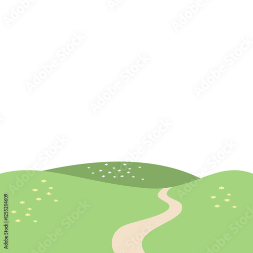Green Hill landscape illustration