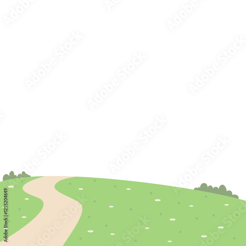 Green Hill landscape illustration